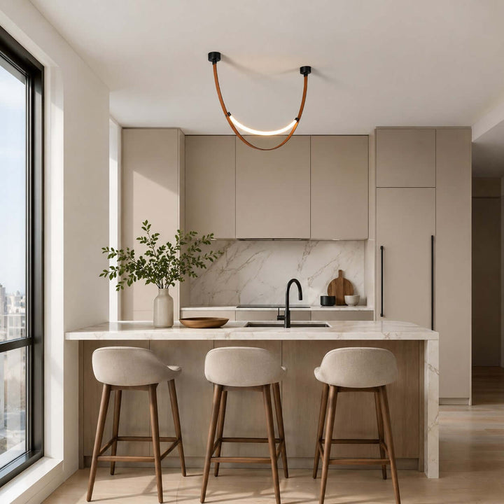 Sorin Pendant Light - Modern Leather Art Island Light Fixture | Vinlighting