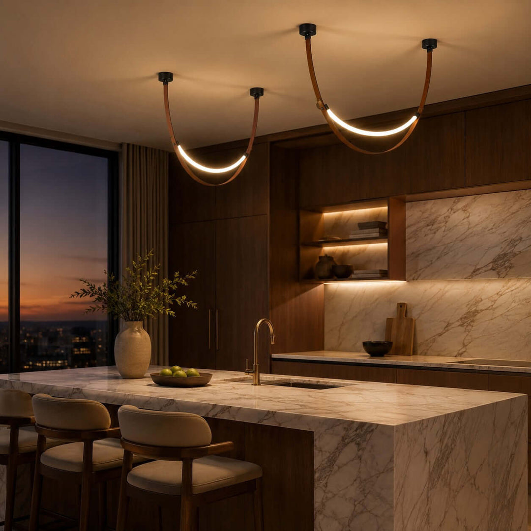 Sorin Pendant Light - Modern Leather Art Island Light Fixture | Vinlighting