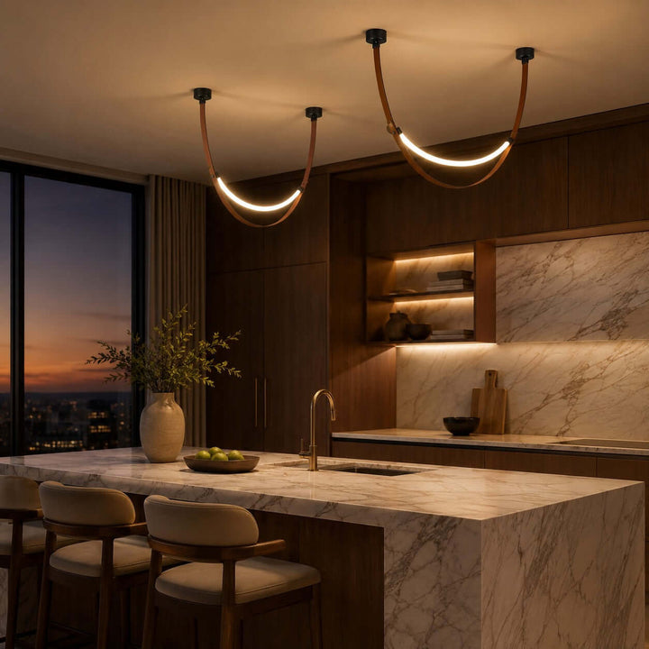 Sorin Pendant Light - Modern Leather Art Island Light Fixture | Vinlighting
