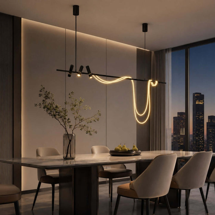 Modern Black LED Chandelier for Dining Rooms and Islands | Vinlighting