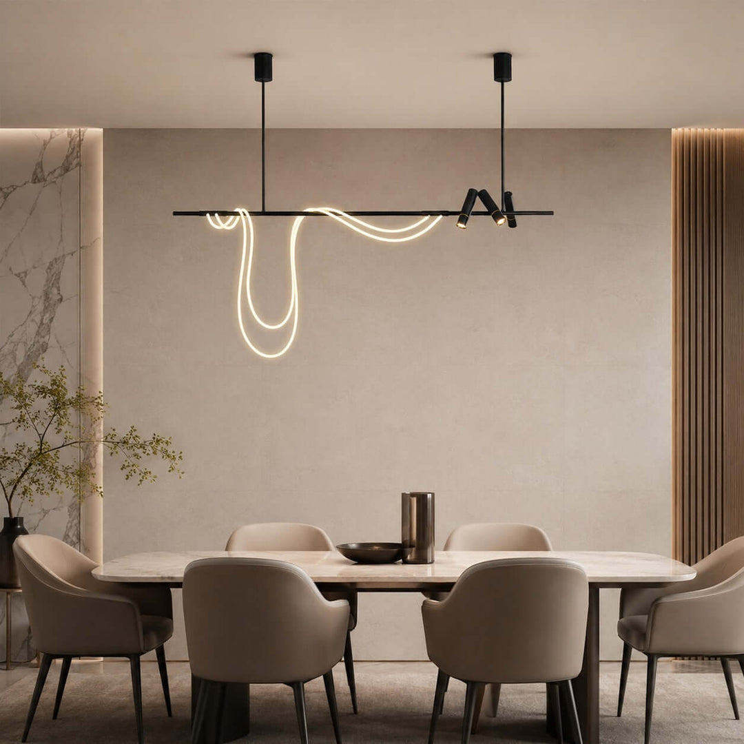Modern Black LED Chandelier for Dining Rooms and Islands | Vinlighting