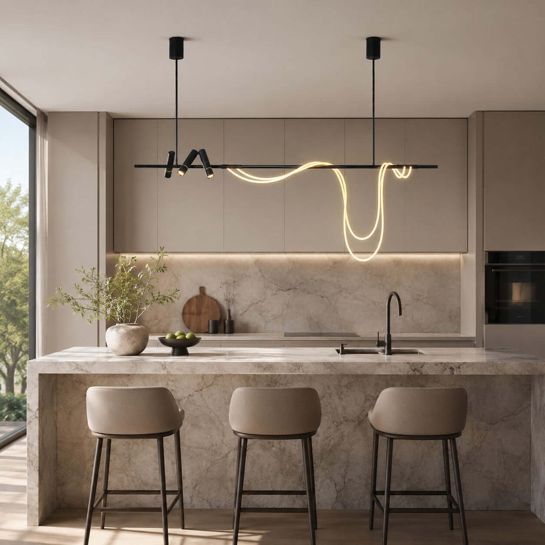 Modern Black LED Chandelier for Dining Rooms and Islands | Vinlighting