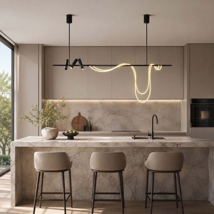 Modern Black LED Chandelier for Dining Rooms and Islands | Vinlighting