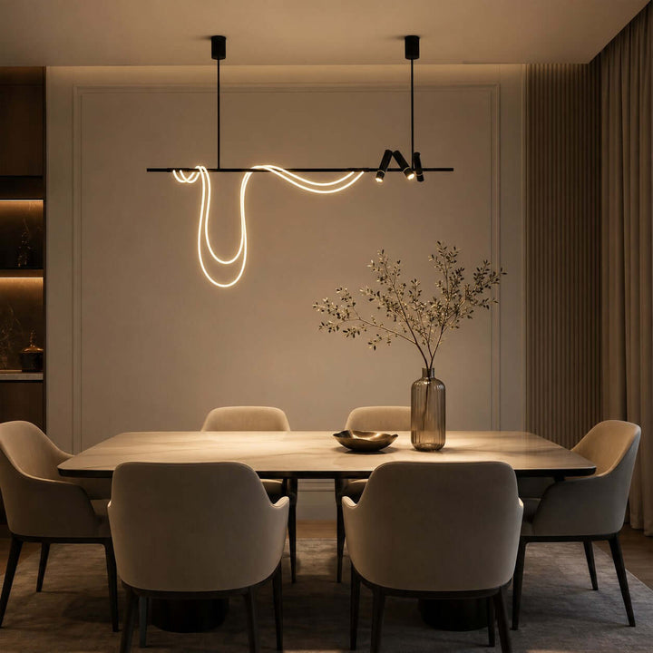 Modern Black LED Chandelier for Dining Rooms and Islands | Vinlighting