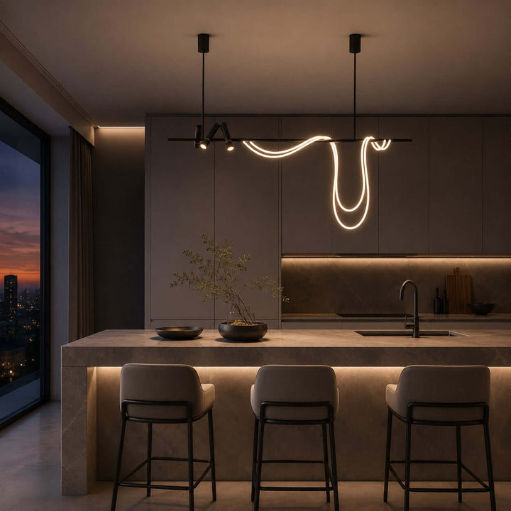 Modern Black LED Chandelier for Dining Rooms and Islands | Vinlighting