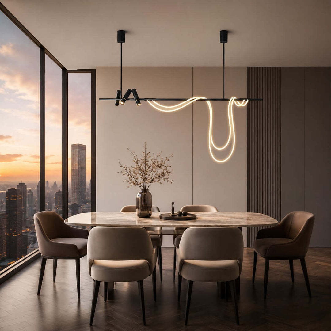 Modern Black LED Chandelier for Dining Rooms and Islands | Vinlighting