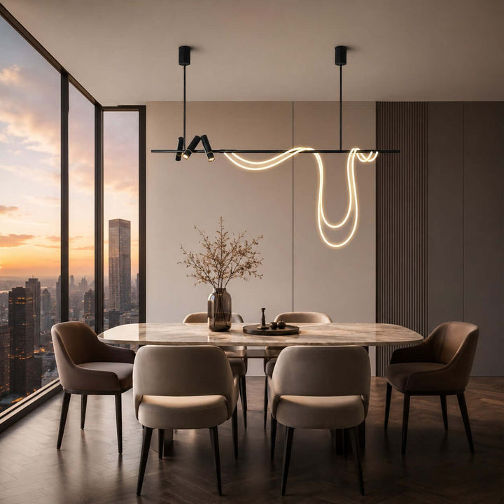 Modern Black LED Chandelier for Dining Rooms and Islands | Vinlighting