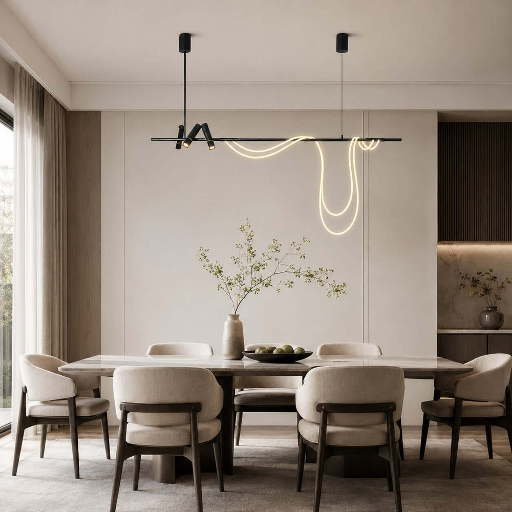 Modern Black LED Chandelier for Dining Rooms and Islands | Vinlighting