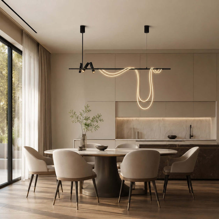 Modern Black LED Chandelier for Dining Rooms and Islands | Vinlighting