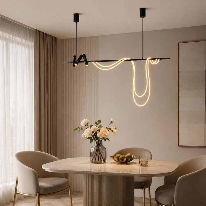 Modern Black LED Chandelier for Dining Rooms and Islands | Vinlighting