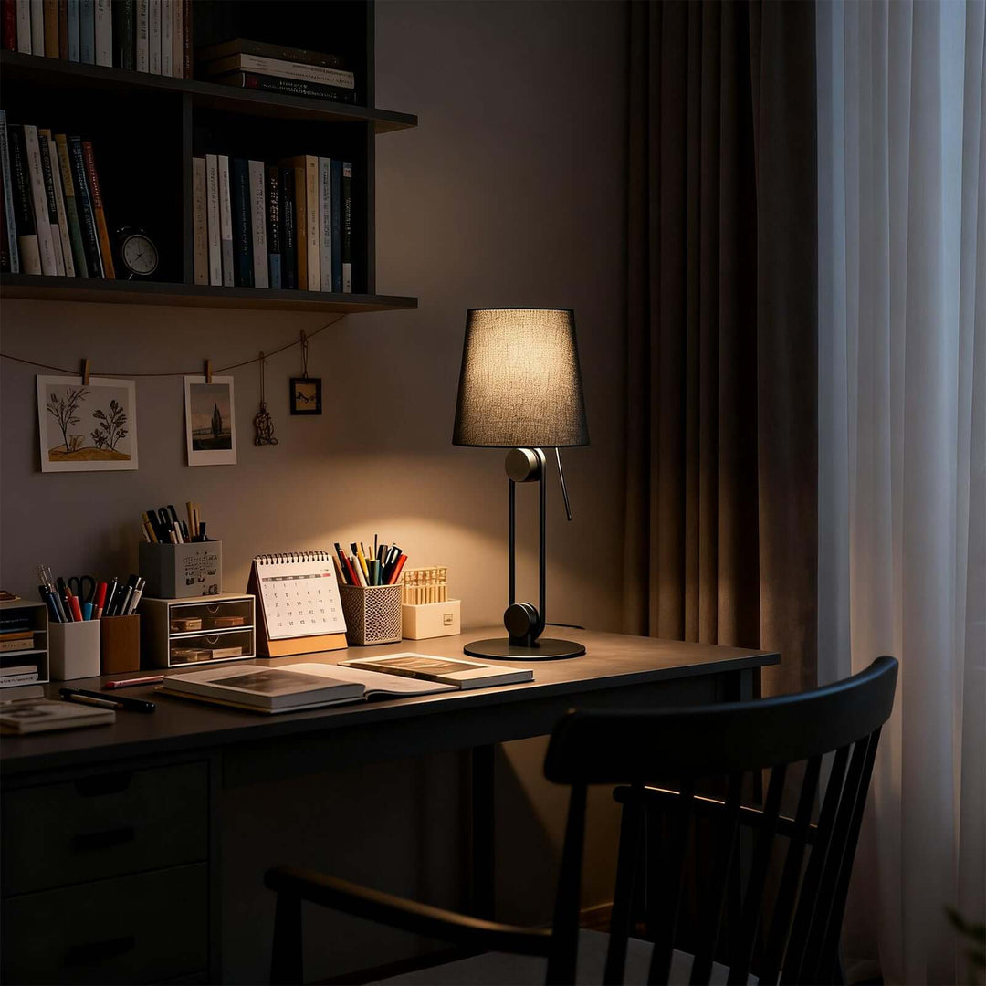 Sovan Table Lamp – Modern Minimal Fabric Table Lamp