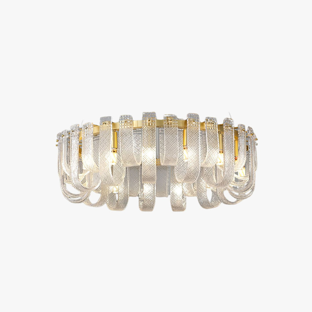 Sovina Chandelier – Modern Glass Brass Light for Dining Table
