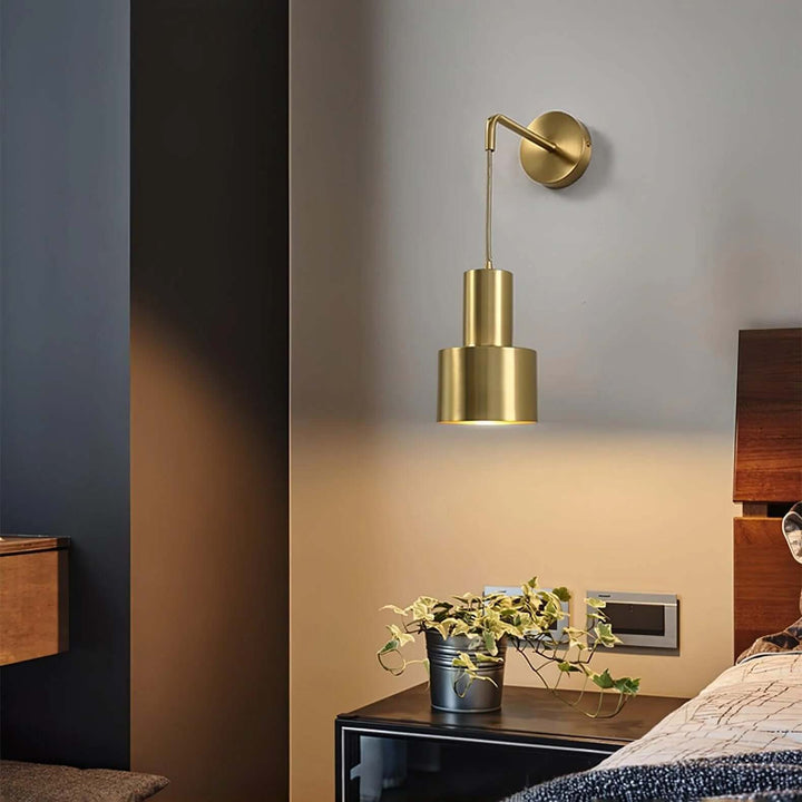 Sovinel Wall Lamp – Nordic Minimalist Brass Bedroom Light