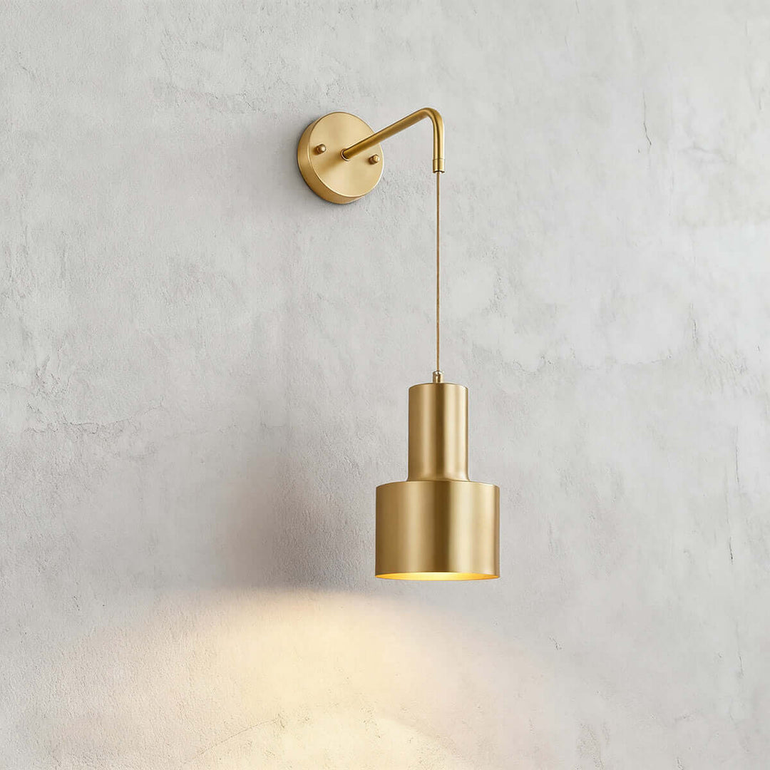 Sovinel Wall Lamp – Nordic Minimalist Brass Bedroom Light