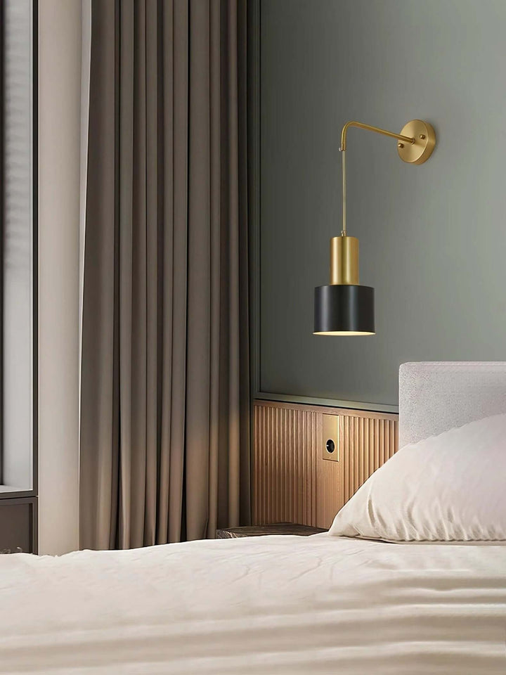 Sovinel Wall Lamp – Nordic Minimalist Brass Bedroom Light