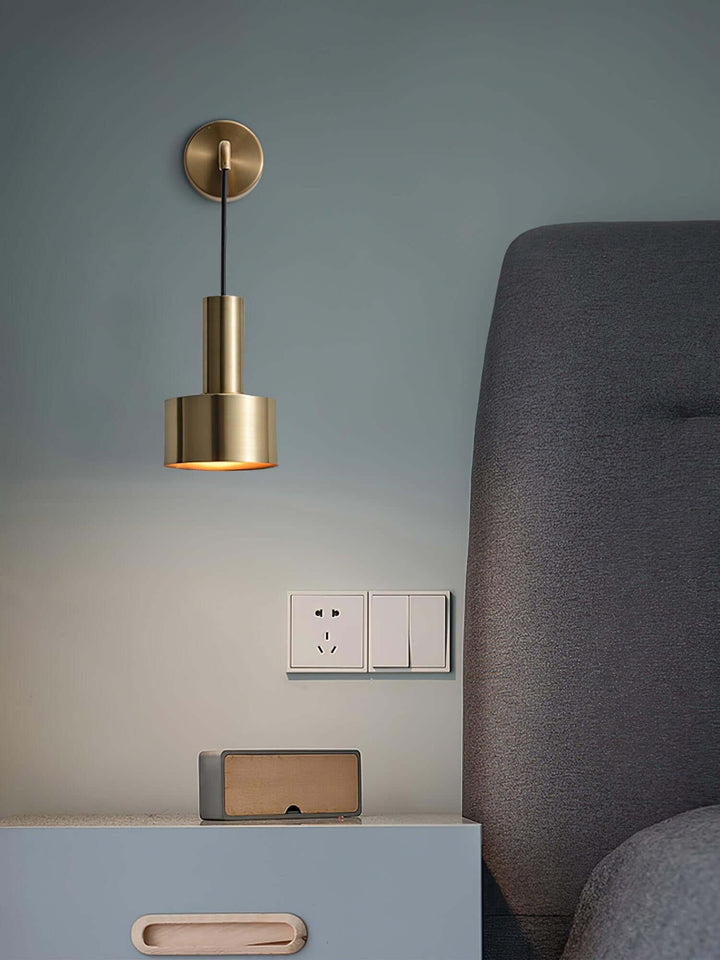Sovinel Wall Lamp – Nordic Minimalist Brass Bedroom Light