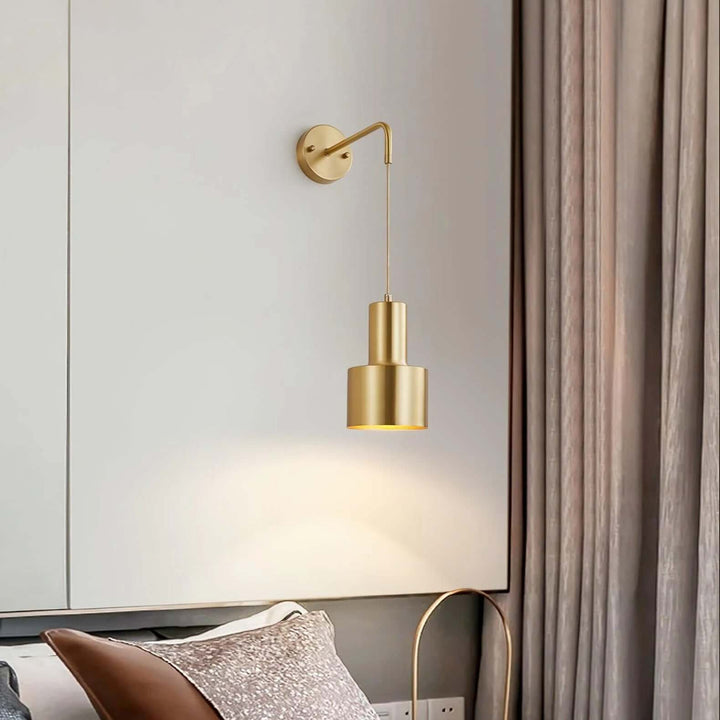 Sovinel Wall Lamp – Nordic Minimalist Brass Bedroom Light