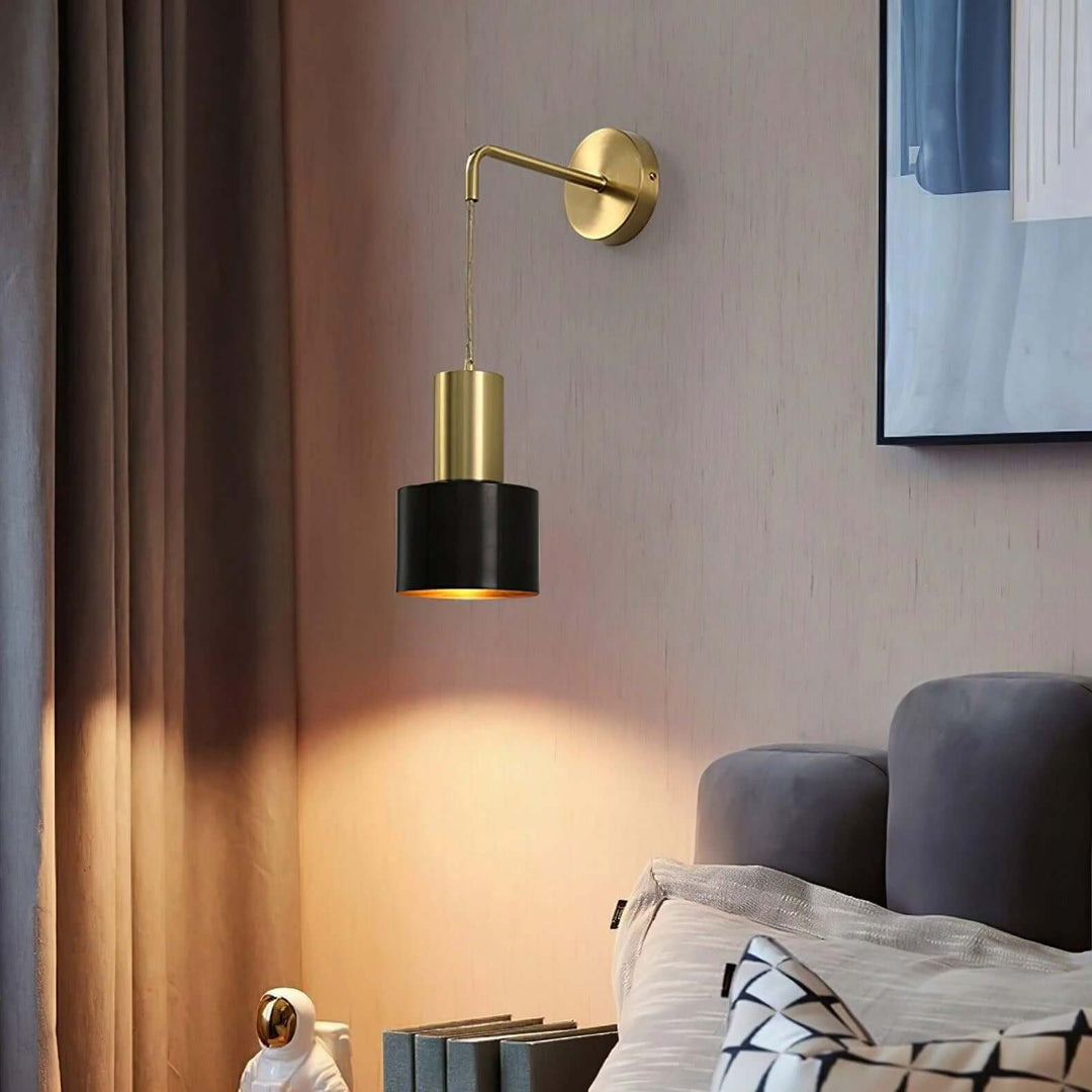 Sovinel Wall Lamp – Nordic Minimalist Brass Bedroom Light
