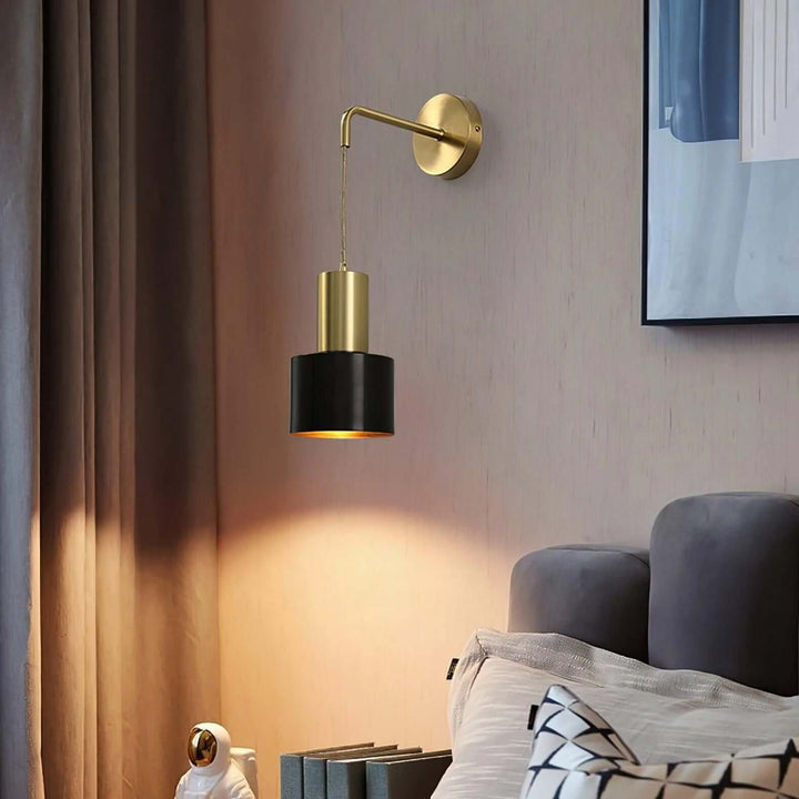 Sovinel Wall Lamp – Nordic Minimalist Brass Bedroom Light