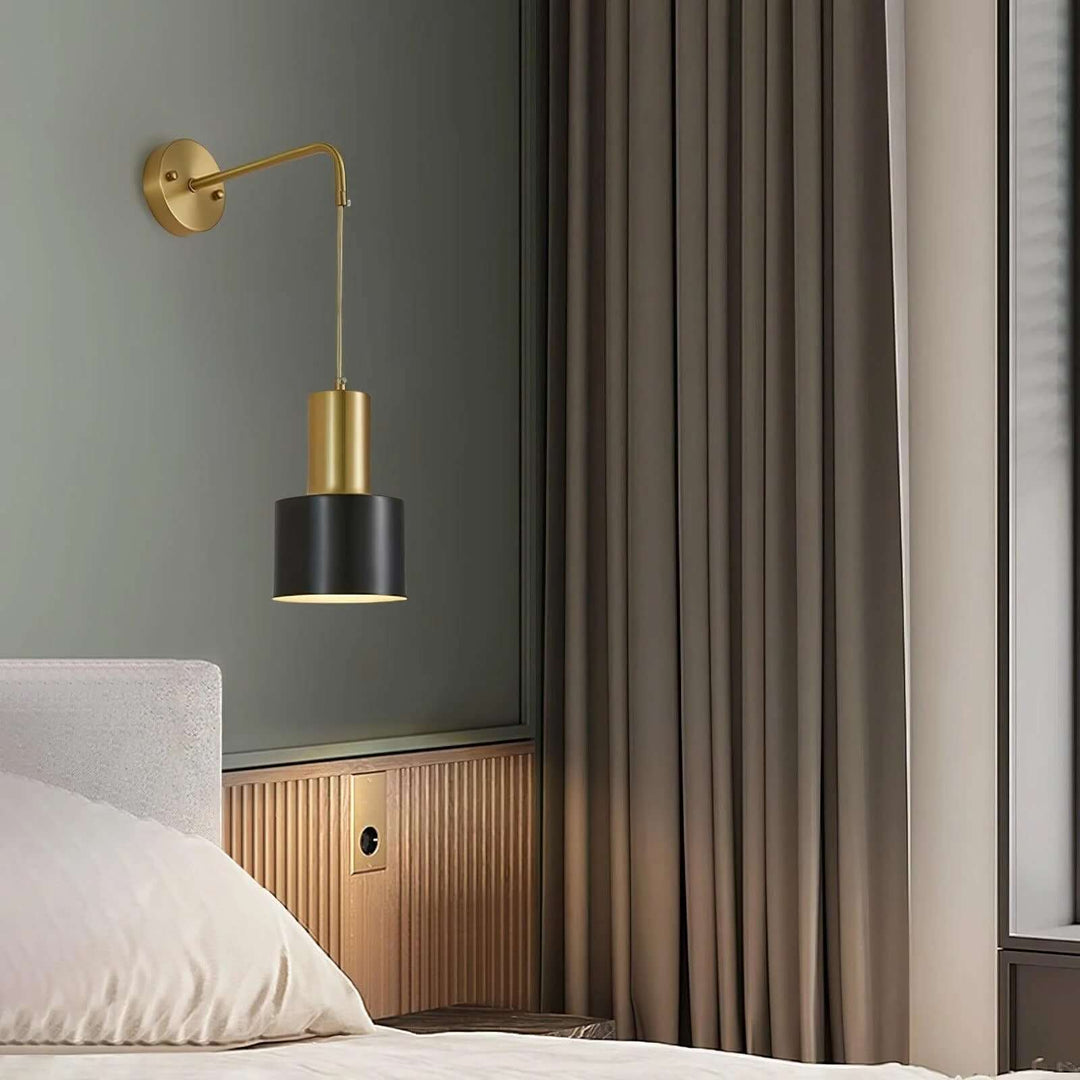 Sovinel Wall Lamp – Nordic Minimalist Brass Bedroom Light