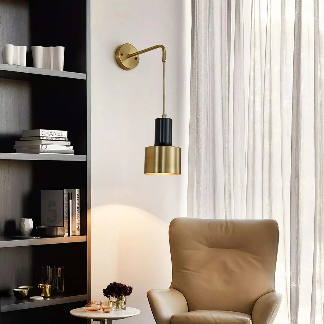 Sovinel Wall Lamp – Nordic Minimalist Brass Bedroom Light