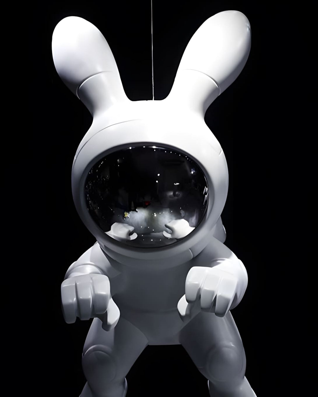 Space Rabbit Sculpture – Art Deco Resin Home Accent