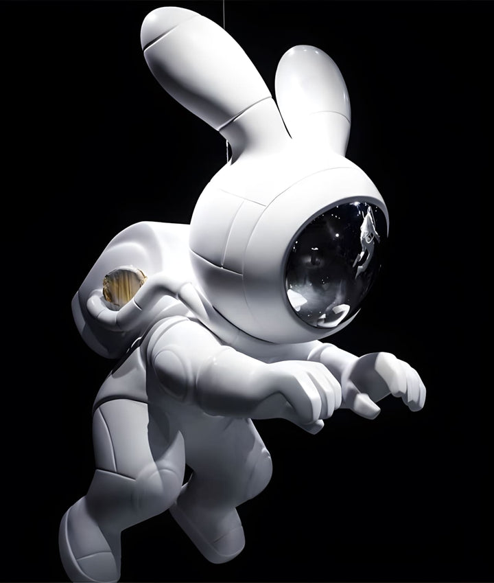 Space Rabbit Sculpture – Art Deco Resin Home Accent