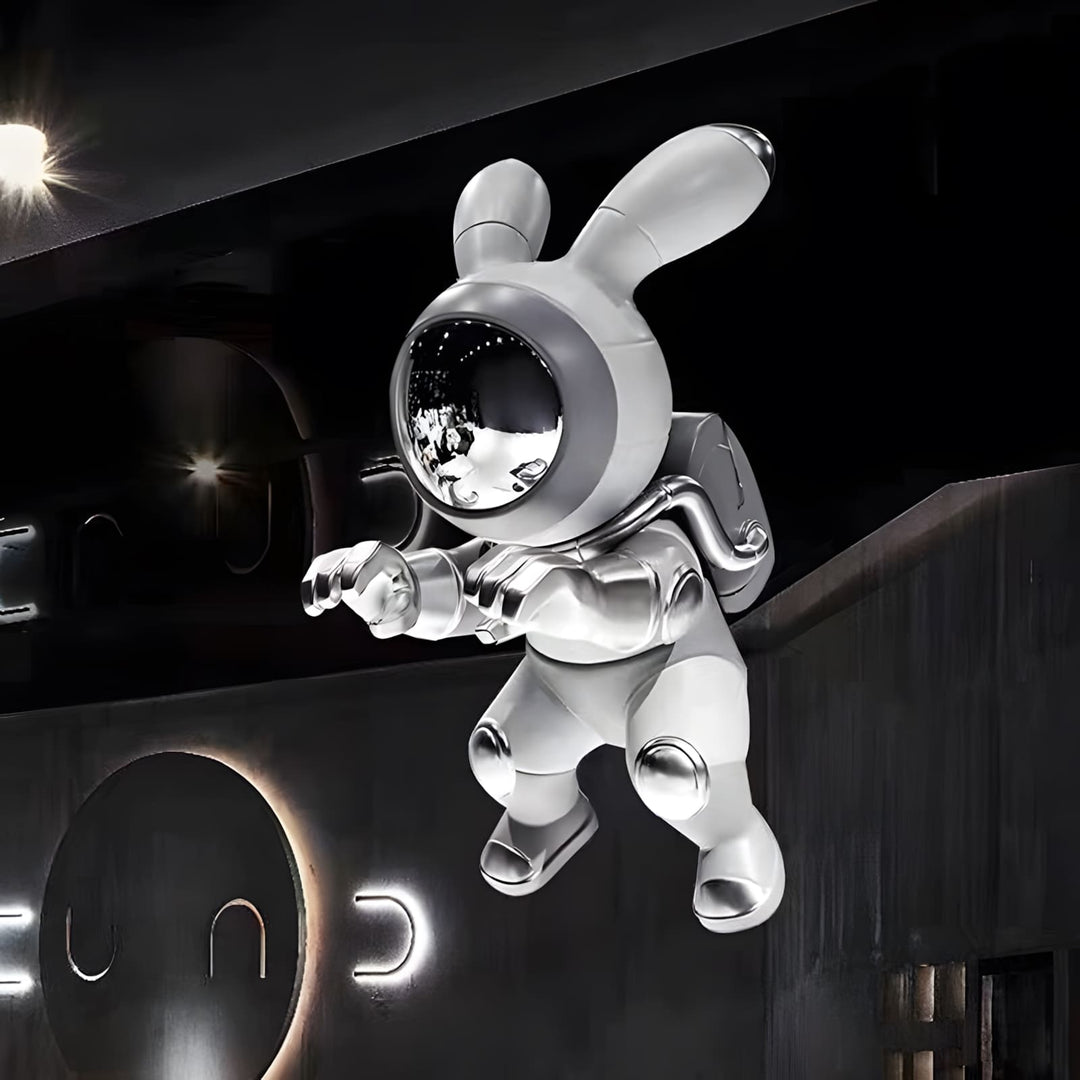 Space Rabbit Sculpture – Art Deco Resin Home Accent
