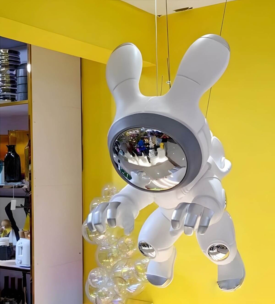 Space Rabbit Sculpture – Art Deco Resin Home Accent