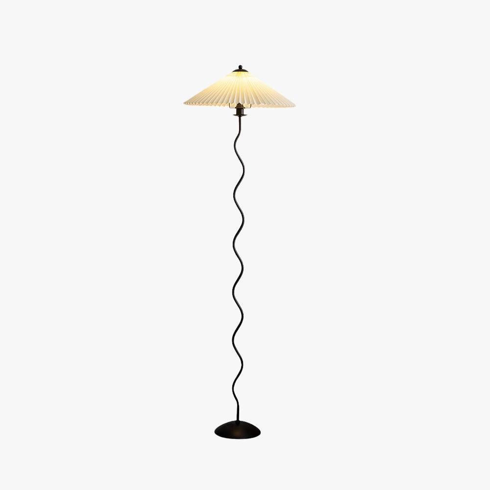 Squiggle Floor Lamp - Unique Design & Luxurious Pleated Shade | Vinlighting | Vinlighting