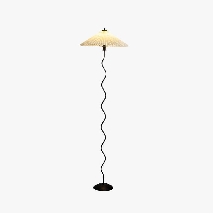 Squiggle Floor Lamp - Unique Design & Luxurious Pleated Shade | Vinlighting | Vinlighting