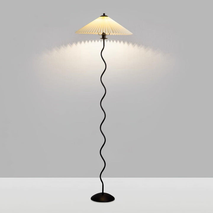 Squiggle Floor Lamp - Unique Design & Luxurious Pleated Shade | Vinlighting | Vinlighting