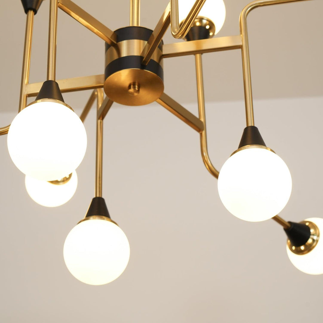 Stilnovo Chandelier | Mid-Century Modern Brass & Glass Design | Vinlighting | Vinlighting