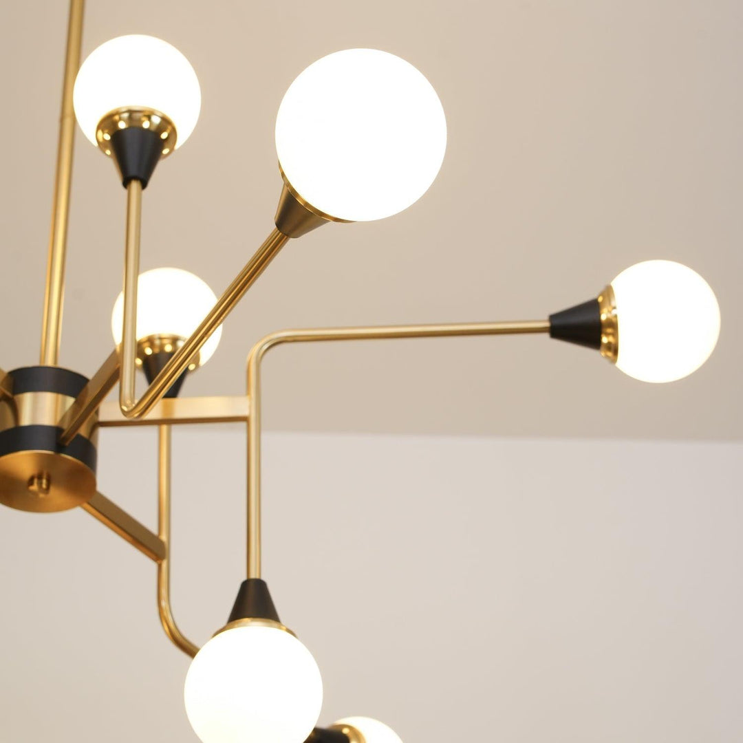 Stilnovo Chandelier | Mid-Century Modern Brass & Glass Design | Vinlighting | Vinlighting