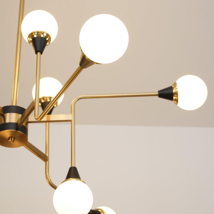 Stilnovo Chandelier | Mid-Century Modern Brass & Glass Design | Vinlighting | Vinlighting