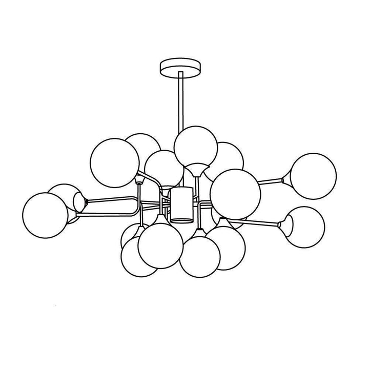 Stilnovo Chandelier | Mid-Century Modern Brass & Glass Design | Vinlighting | Vinlighting