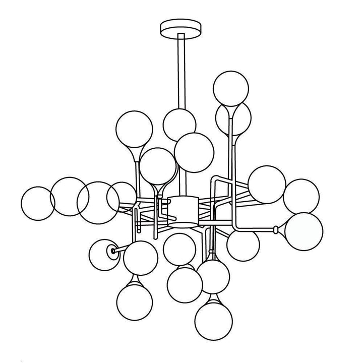 Stilnovo Chandelier | Mid-Century Modern Brass & Glass Design | Vinlighting | Vinlighting