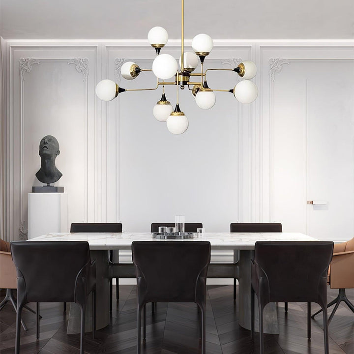 Stilnovo Chandelier | Mid-Century Modern Brass & Glass Design | Vinlighting | Vinlighting