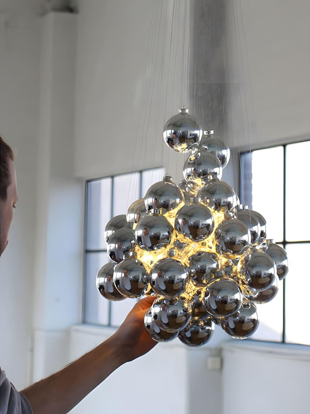 Stochastic Chandelier | Glass Spheres, Customizable Design Lighting | Vinlighting | Vinlighting