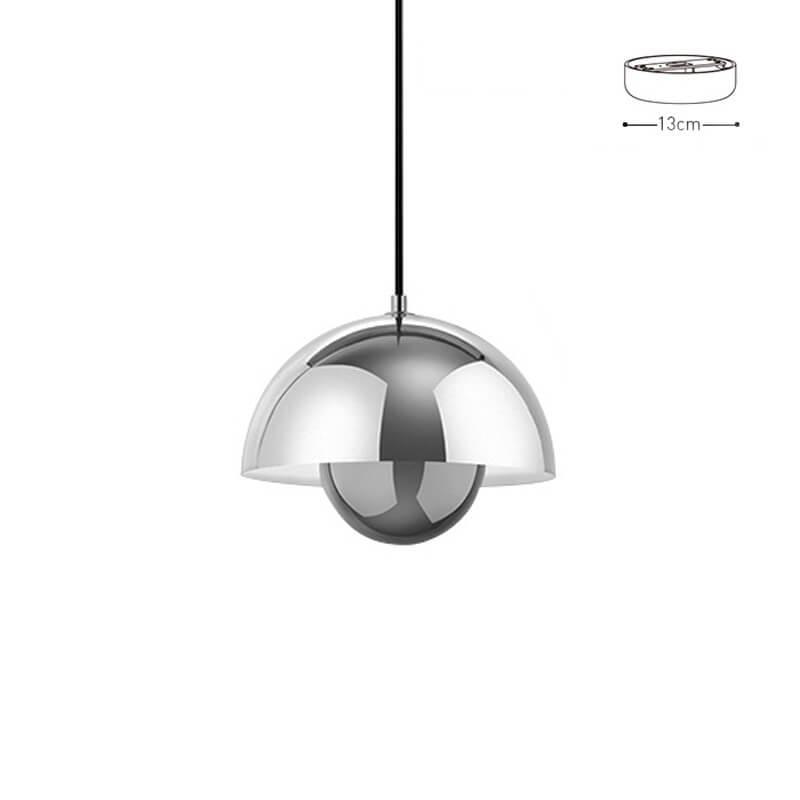 Chrome Flowerpot pendant lamp shown as a product card.