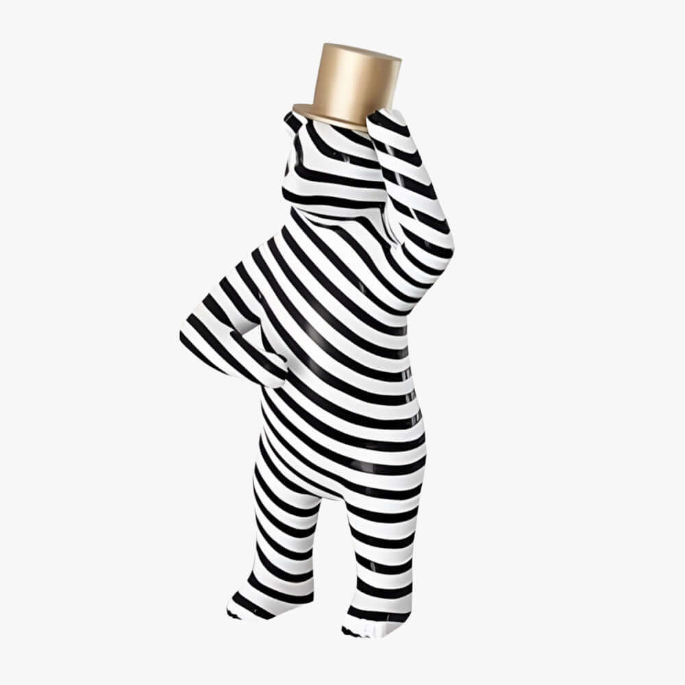 Striped Bear Sculptural – Living Room Decorative Sculpture Piece