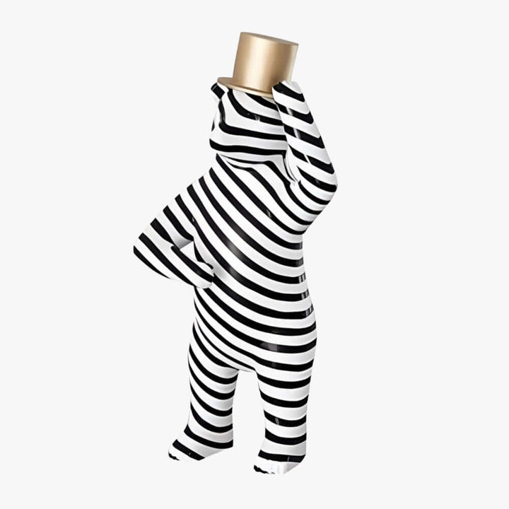 Striped Bear Sculptural – Living Room Decorative Sculpture Piece