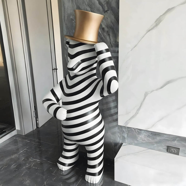 Striped Bear Sculptural – Living Room Decorative Sculpture Piece