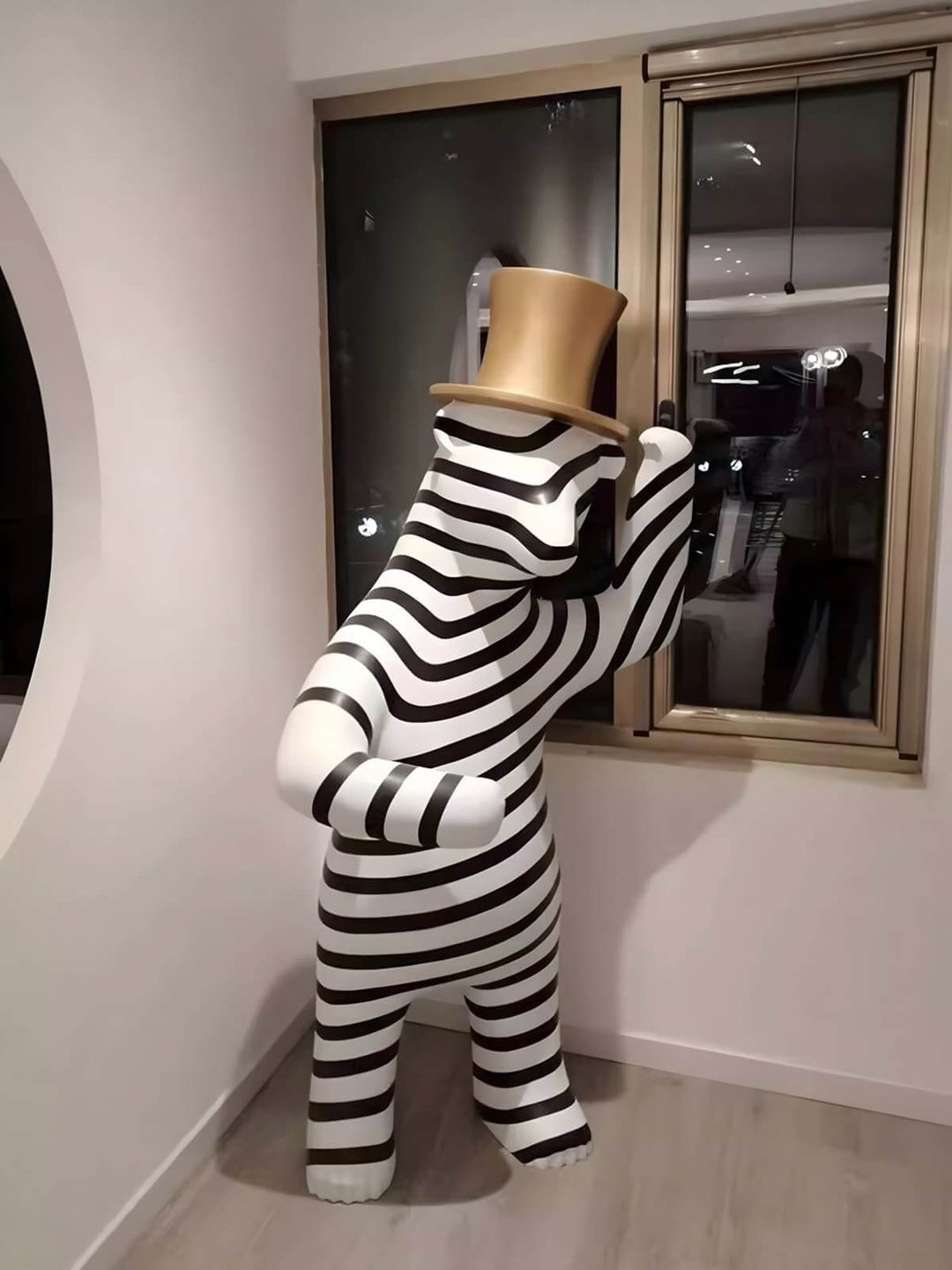 Striped Bear Sculptural – Living Room Decorative Sculpture Piece