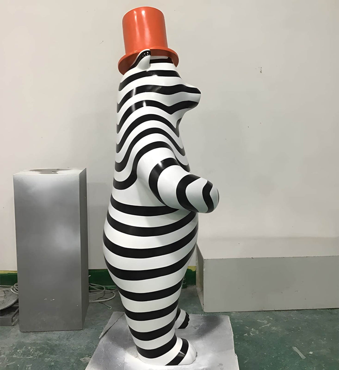 Striped Bear Sculptural – Living Room Decorative Sculpture Piece