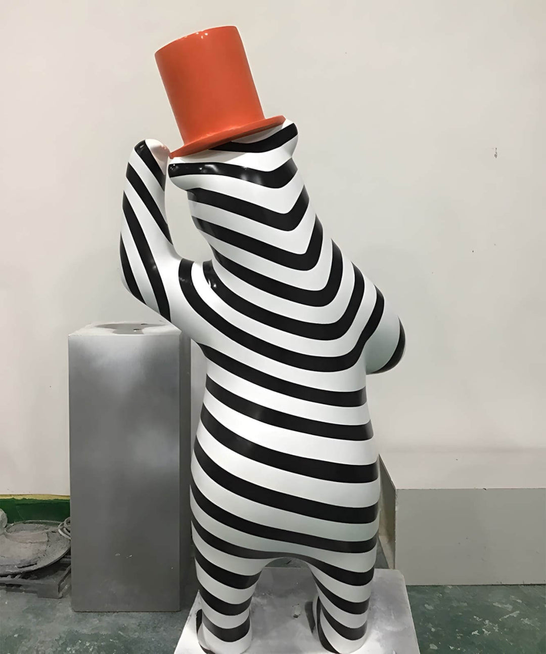 Striped Bear Sculptural – Living Room Decorative Sculpture Piece