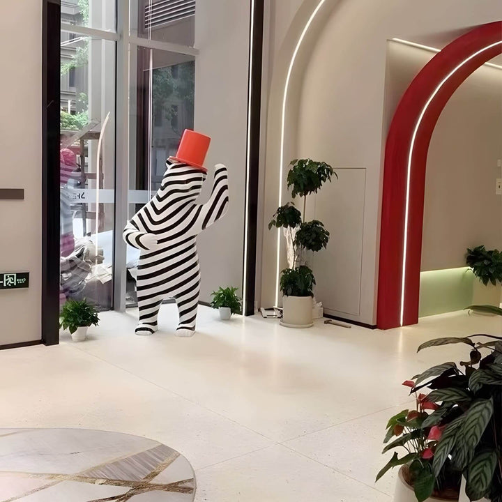 Striped Bear Sculptural – Living Room Decorative Sculpture Piece