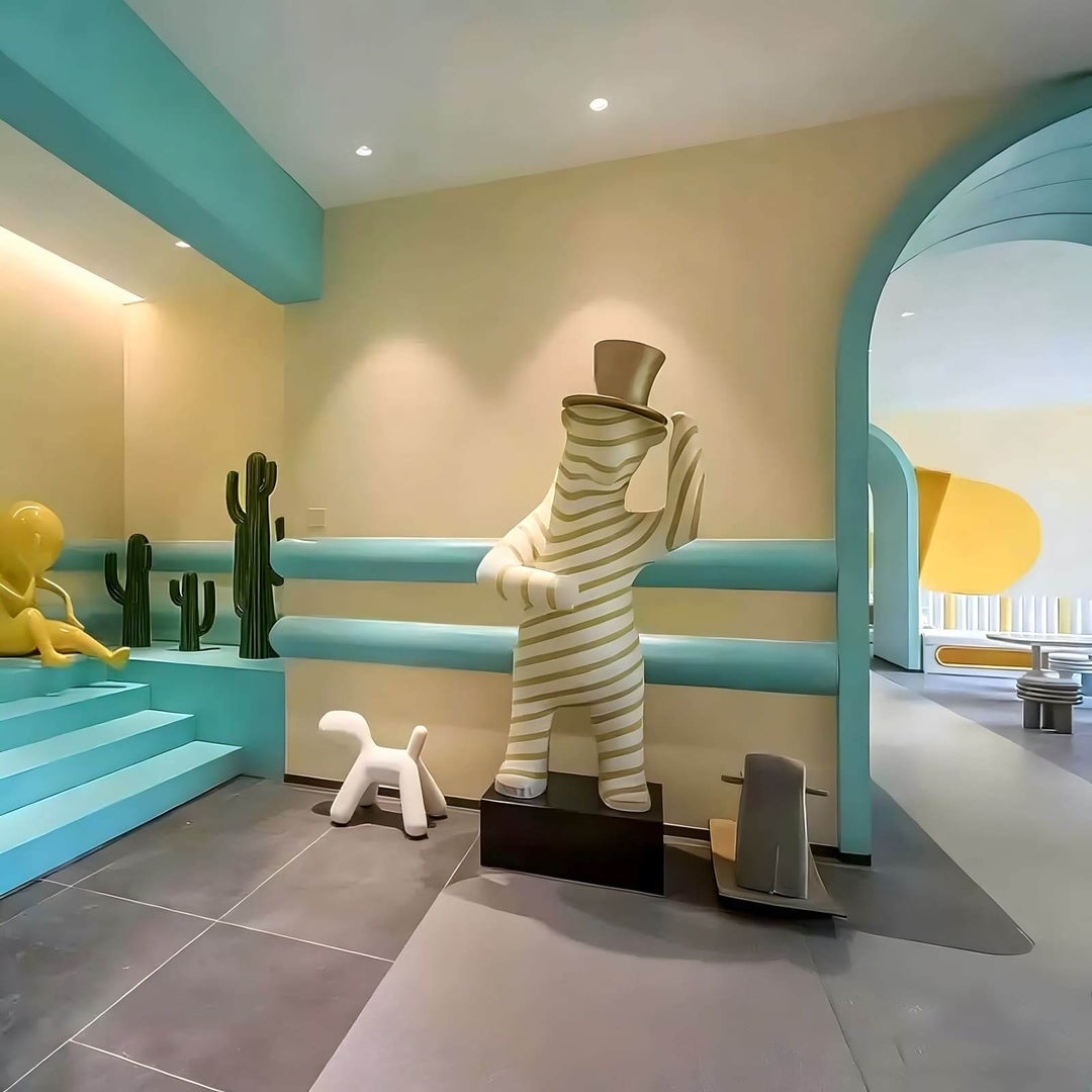 Striped Bear Sculptural – Living Room Decorative Sculpture Piece