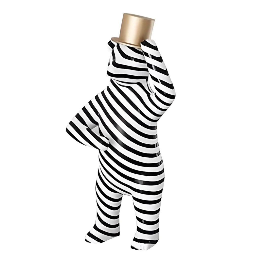 Striped Bear Sculptural – Living Room Decorative Sculpture Piece