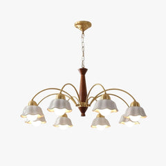 Swedish Modern Brass Chandelier